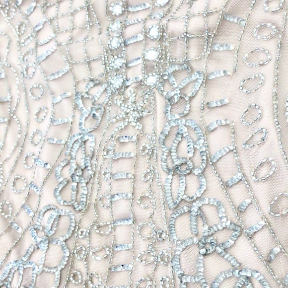 NEW! Aidan Mattox Sequin Beaded Embellished Cocktail Dress Taupe SZ 4 - Picture 6 of 9